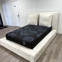 Platform Queen  Bed w/ USB Charging Port $499 (New Still In Box)