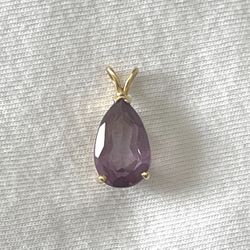 14k Amethyst Charm 