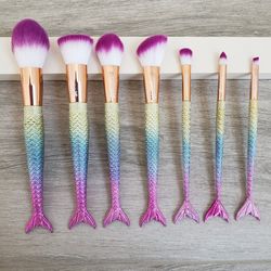 Mermaid makeup brushes 7pcs set