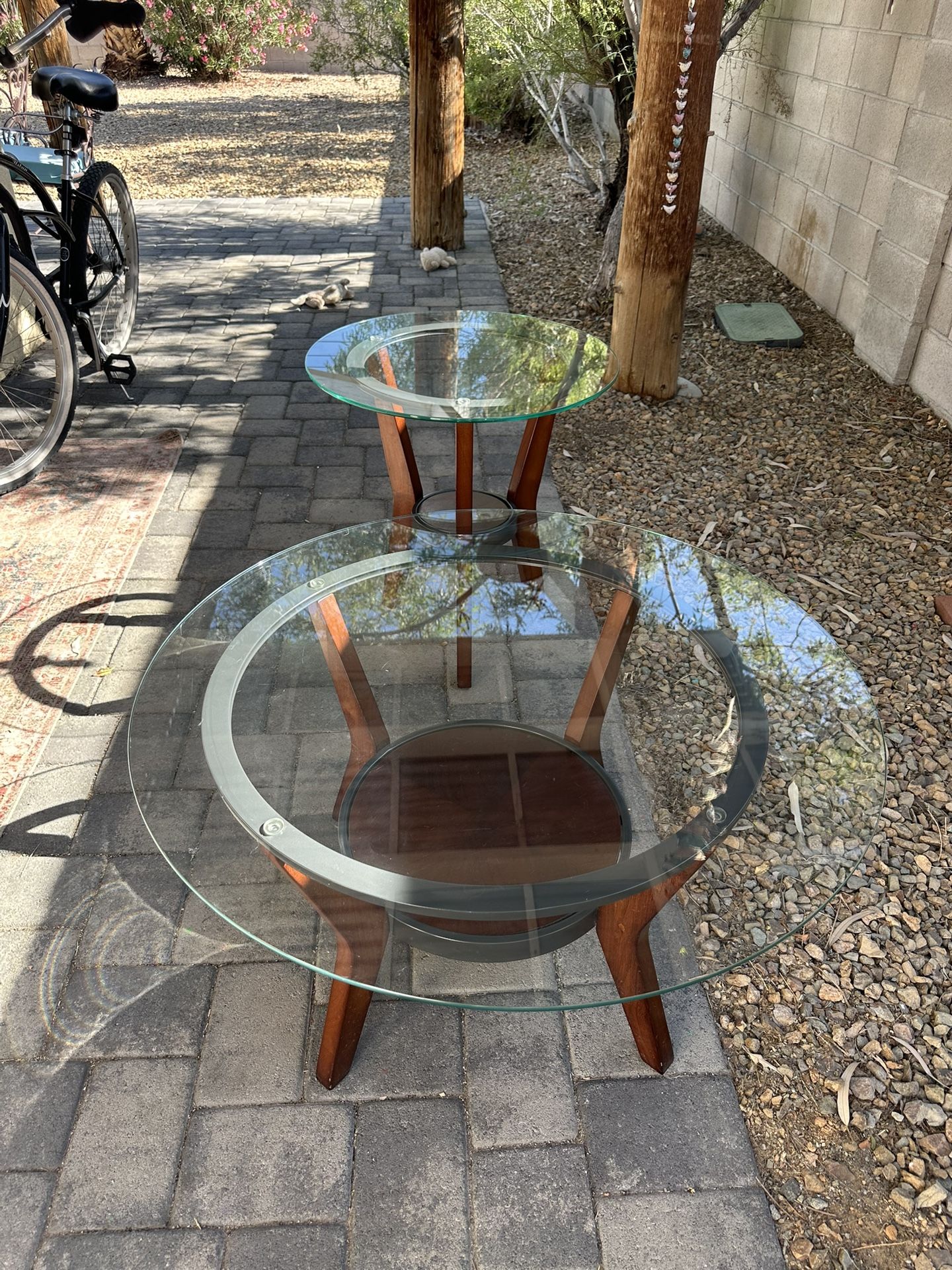 Coffee Table And End Table Wood And Glass