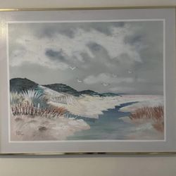 Stunning & Large Karson Beach Painting in Frame