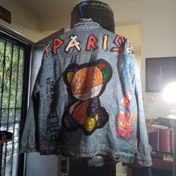 Sparkly Art Handmade Jean Jacket