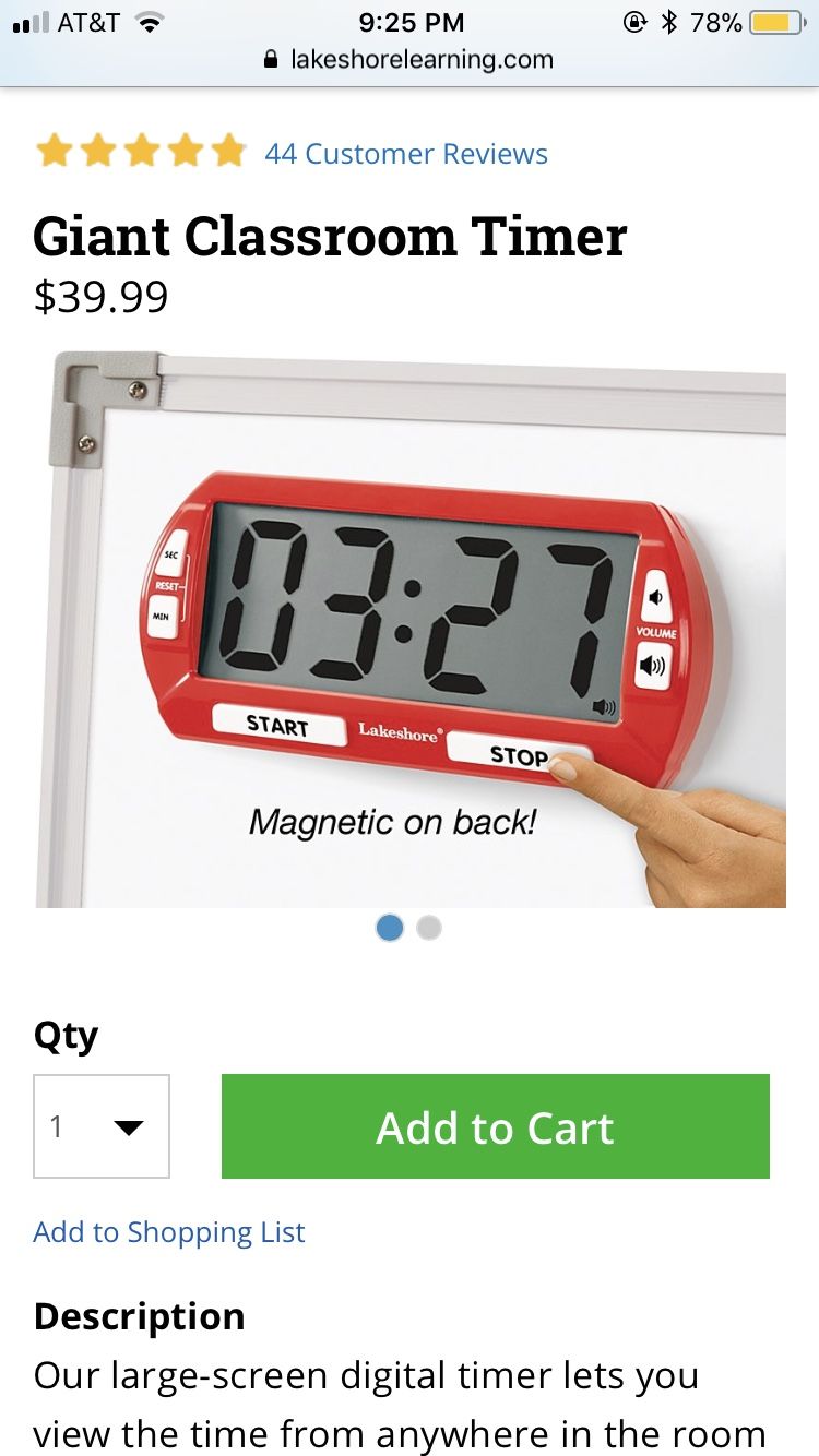 Giant Classroom Timer, Shop Today. Get it Tomorrow!