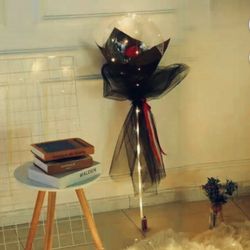 9” LED Plastic Balloon with Red Rose Inside - DIY Kit