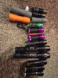 Lot of 15+ Mixed Tactical & LED Flashlights -  (As-Is / No Batteries)