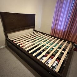 Queen Solid Wood Storage Bed Frame