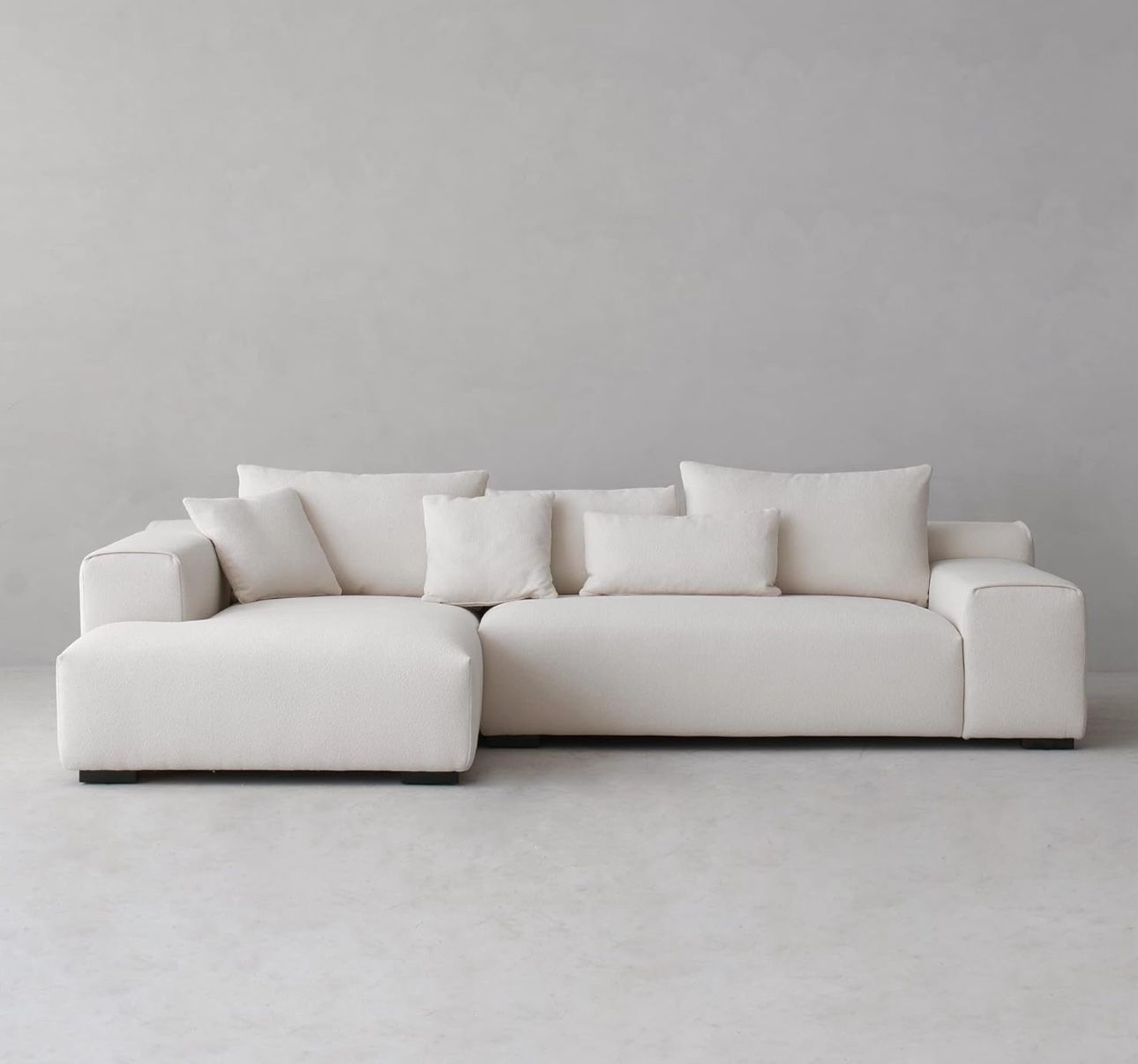 Acanva Modern Oversized Modular L Shaped Sectional Sofa Set for Living Room, Minimalist Style Comfy 4-Seat Corner Couch, Left Chaise, Wool-Like