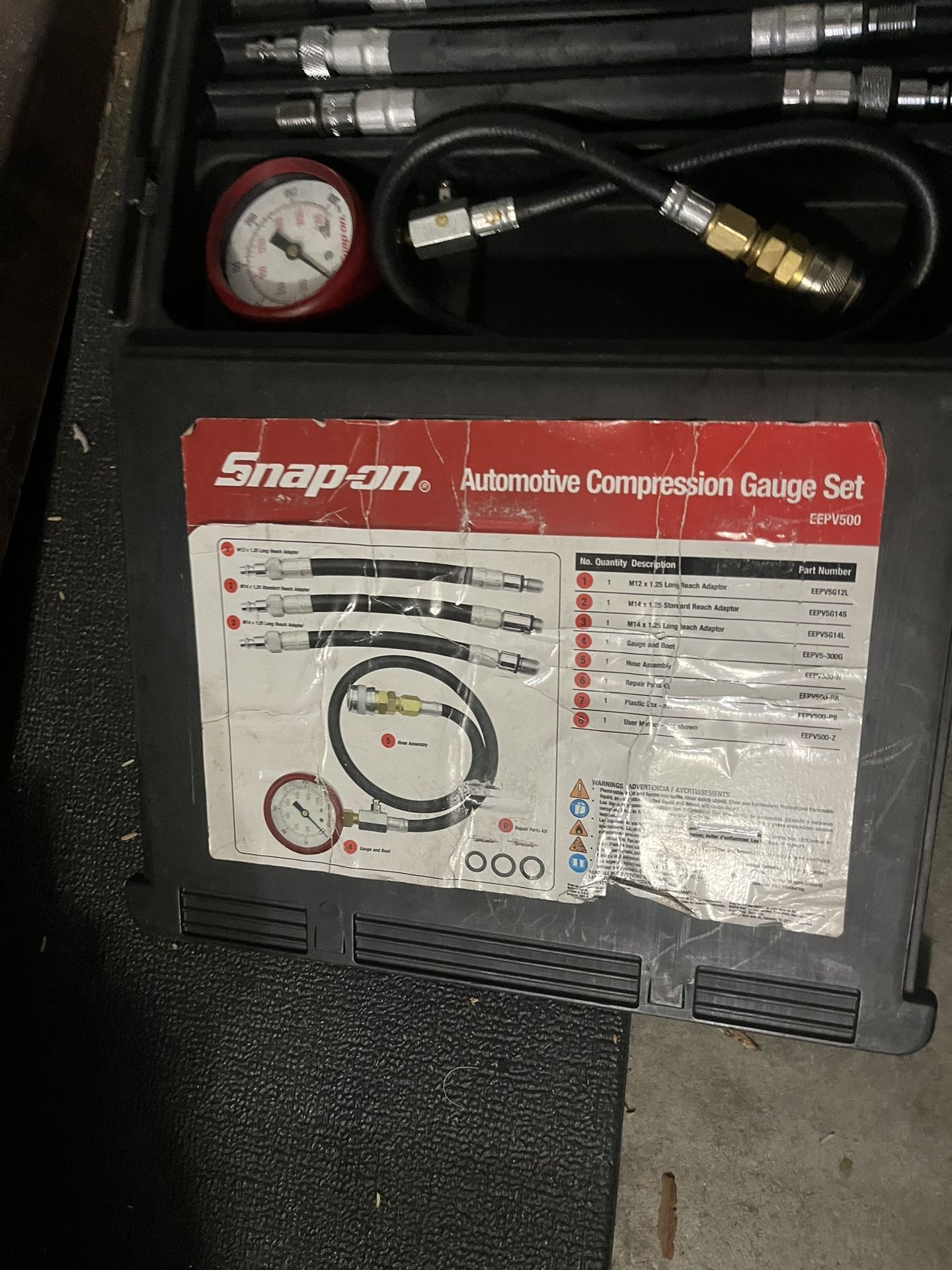 Snap On Automotive Compression Gauge Set