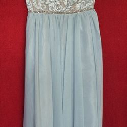 NEW Girls size 7 Lacey Mint Blue Sequined Waistline Dress