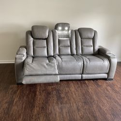 Leather power recliner sofa - Ashley Furniture