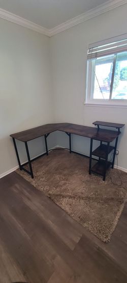 GreenForest L Shaped Desk with Monitor Stand