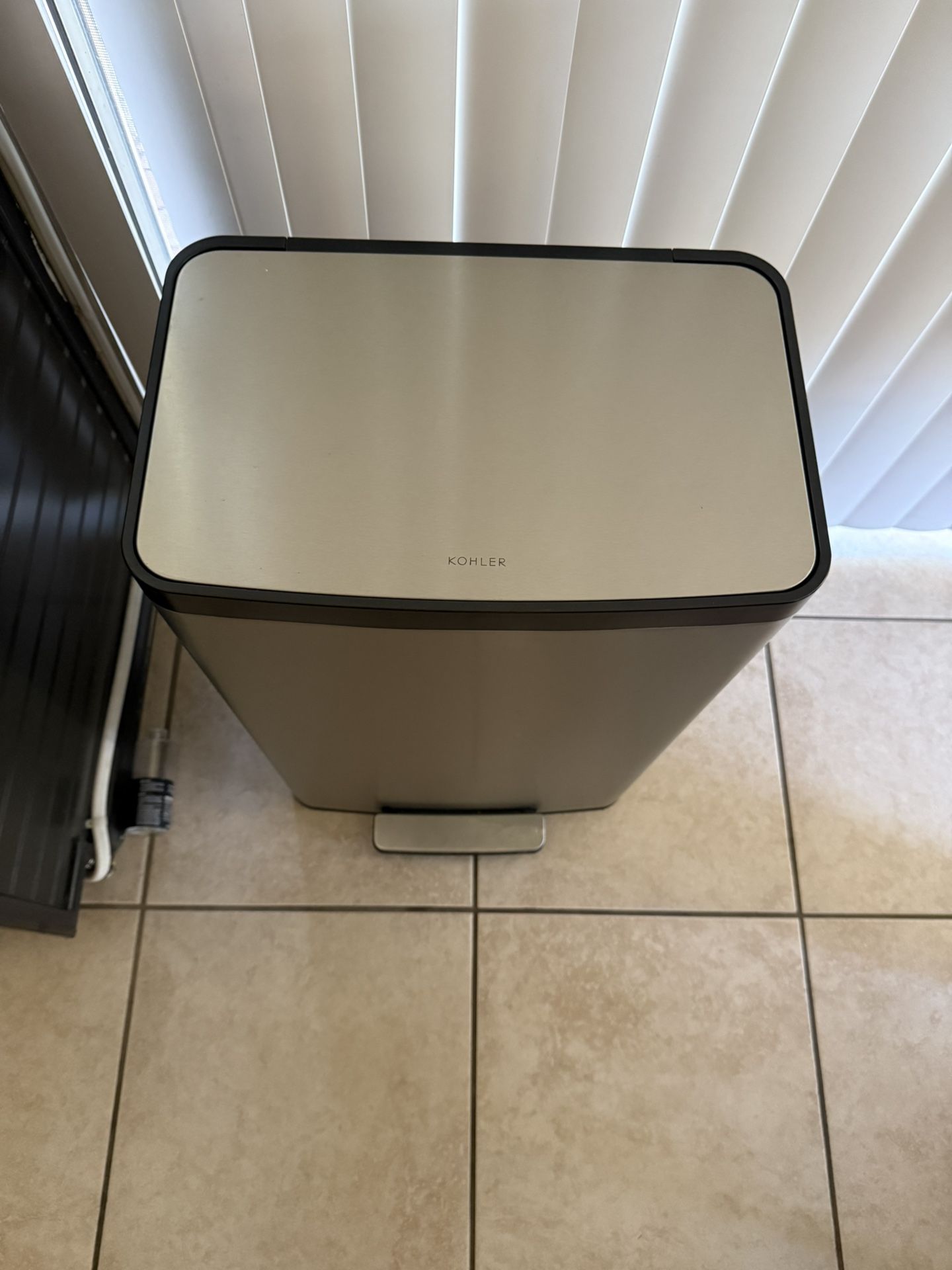 Gently Used Stainless Steel Trash Can