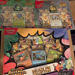 Ascended heroes pin collection and 2 pack blisters