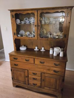 Solid Maple Table and six Chairs with China cabinet.