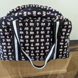 Vera Bradley Vintage Pink Elephant Travel Bag