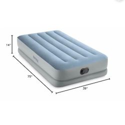 Intex Dura-Beam Plus 14" Mid-Rise Air Mattress with Built-in USB Electric Pump, Twin