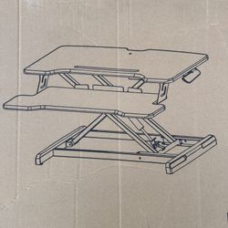 New large 32” standing computer desk riser with keyboard tray and automatic smooth lift lever