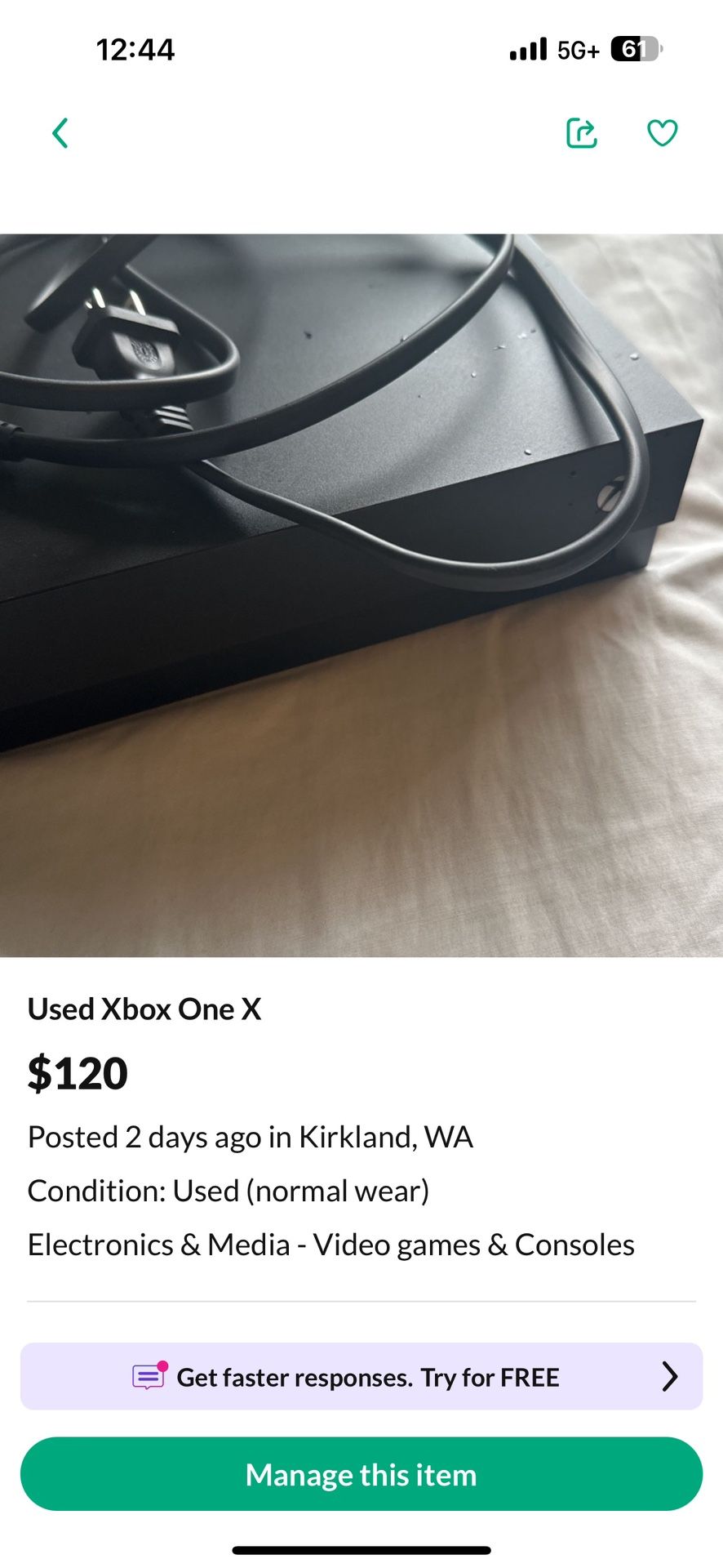 Used Xbox One X