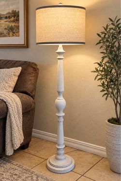 Tall Floor Lamp with Drum Shade
