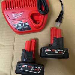 Milwaukee Batteries M12 6.0 And Charger 