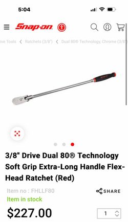 Snap-on 3/8" Flex-Head Extra-Long Ratchet