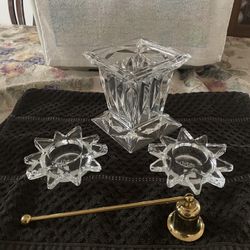 Partylite Quad Prism, Flaming Stars & Chatham Snuffer