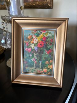 Cherub Putto Floral Print Frame 5X7