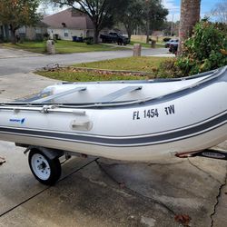 12 Ft Newort Catalina Inflatable Boat And Trailer