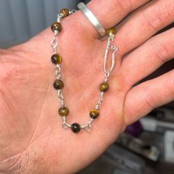 Sterling Silver Tiger Eye Bracelet 