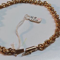 10k Yellow Gold MENS ROLO LINKS BRACELET 10" IN LENGTH 