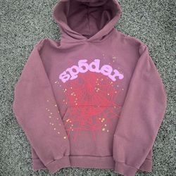 Sp5der Web Brown Men’s Hoodie Sweatshirt Large Hype y2k vintage designer sweater