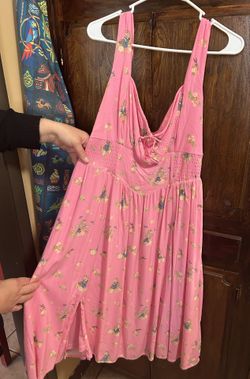 Pink Aurora Floral Print Tank Dress