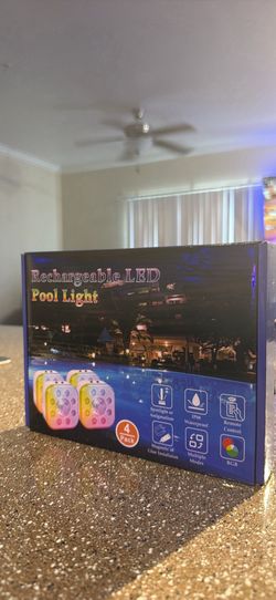 4-Pack Rechargeable RGB Pool Lights – Waterproof LED Lights with Remote Control