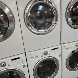 LG Front Loading Washer And Stackable Gas Dryer Set 