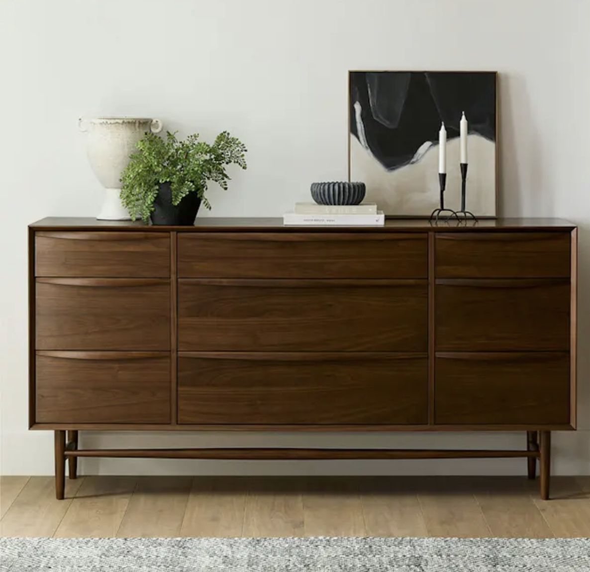 Brand New In Box New In Box Lenia 9-Drawer Triple Dresser - Walnut, SKU19127