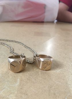 Gold plated ring and necklace