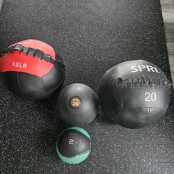 Exercise Balls  Assorted. Sold Together.