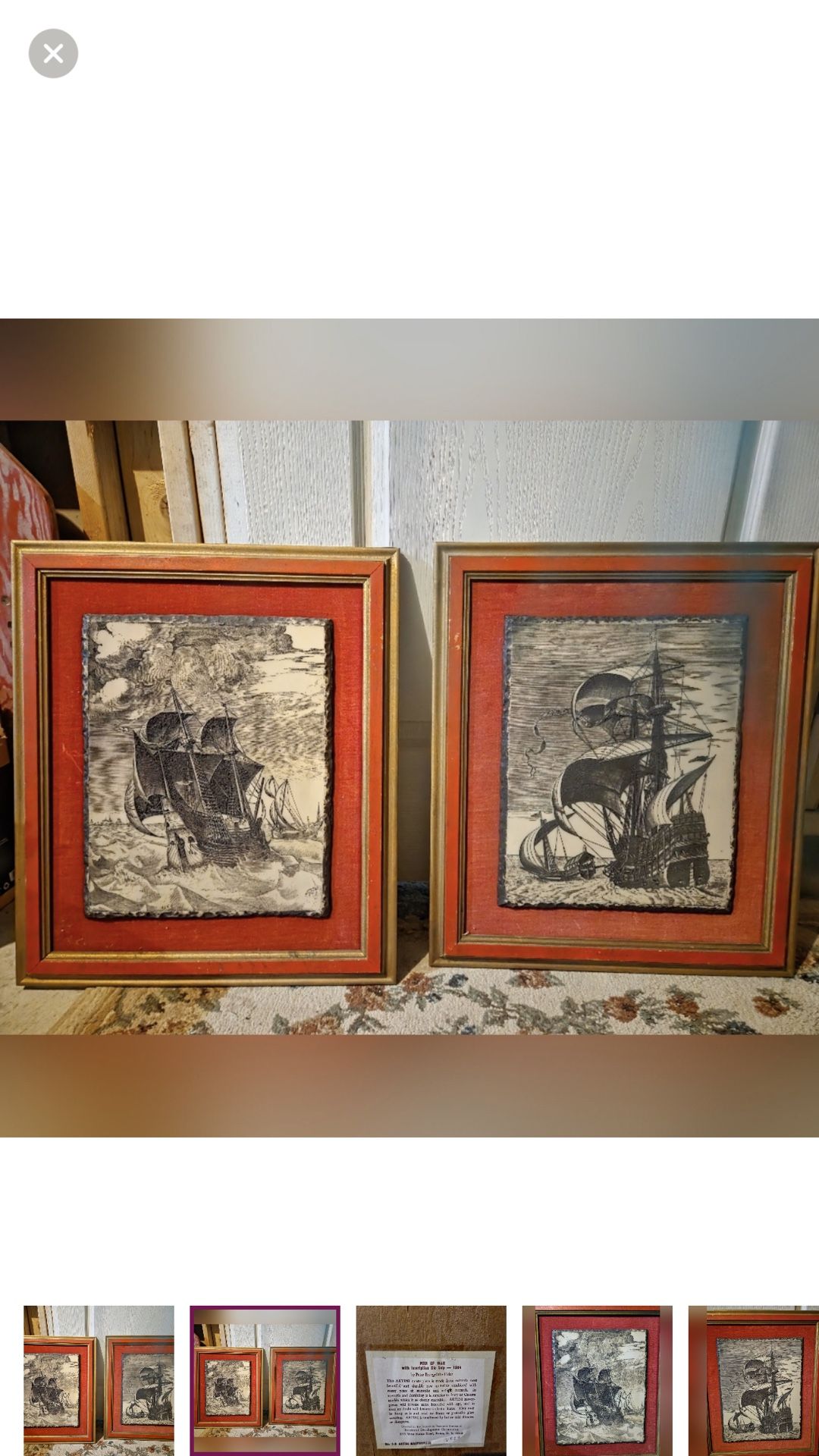 Vintage Scrimshaw Nautical Ship Art