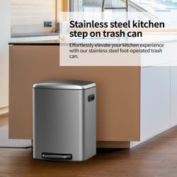 New BinMax Step Open 13 Gallon Trash Can Garbage Cans for Kitchen