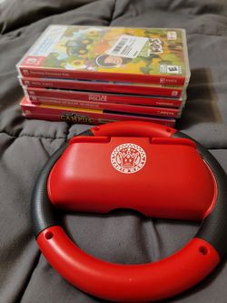 Nintendo Switch games bundle + Hori Mario kart racing wheel
