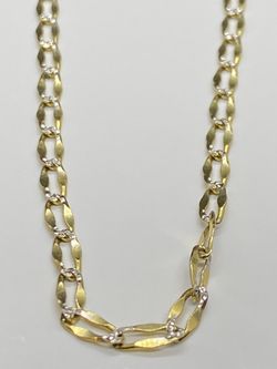 14k Solid Gold nice fancy chain grams 6.8 Long 22 inches
