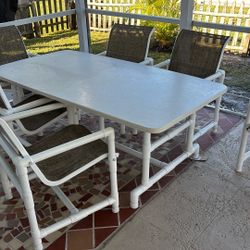 PVC Table With 6 Chairs 