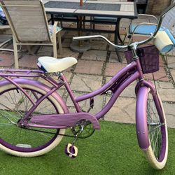 Purple Beach Cruiser Bike