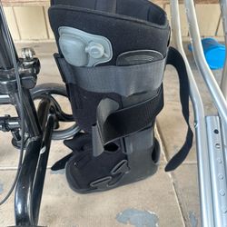 Crutches and medical boot