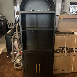 Black All Metal Storage Shelf