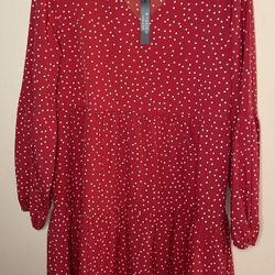 Red Polka Dot Dress - Amoretu Women Summer Tunic Dress V Neck Casual Loose Flowy Swing Shift Dresses