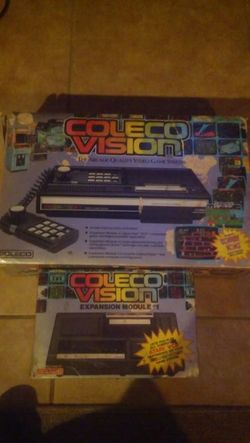 Colecovision with atari adapter still in the box with games...WORKS!!! with all parts 2 controllers...