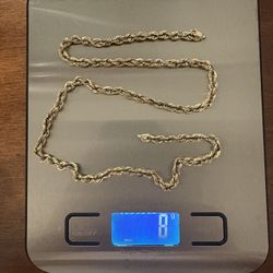 8g 10k Gold Rope Chain Damaged