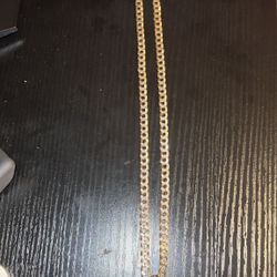 14k diamond figaro chain with pendant