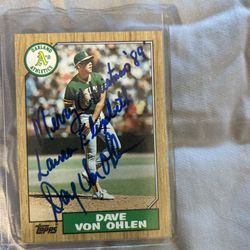1987 Topps Signed Dave Von Ohlen